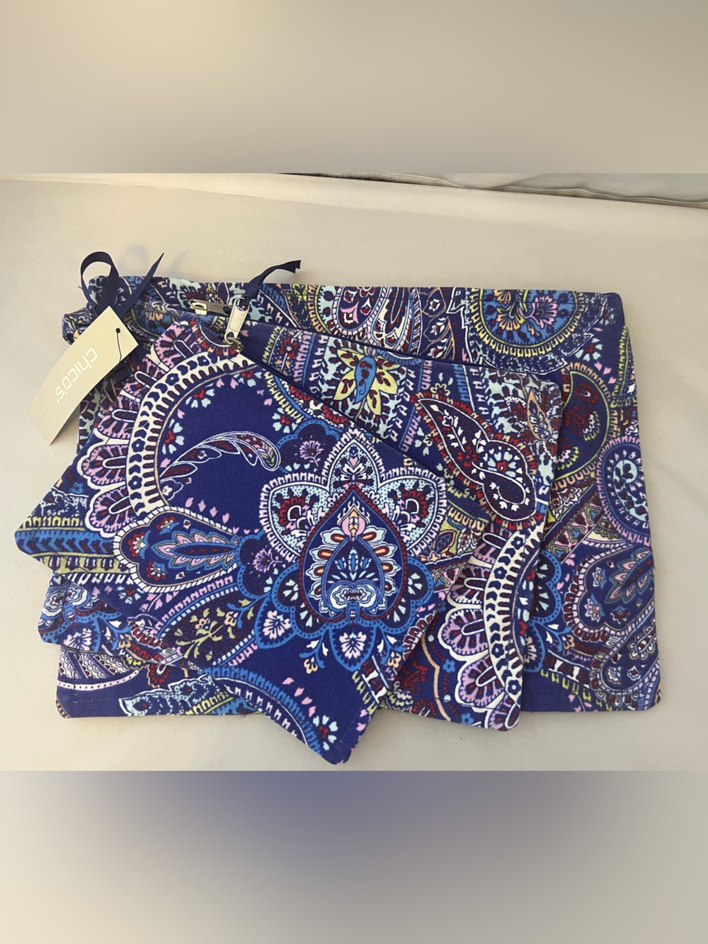 Chico's Purple Paisley Print 3 pc. Accessory Set.
